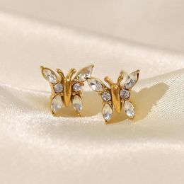 Stud Earrings 2Pcs Fashionable Animal Design Charming Earring Simple Style Zirconia Elegant Ears Jewellery Girls Jewelries Gift