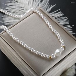 Chains Elegant Patchwork Pearl Necklace Choker Fashion Summer PVD Gold Plated For Women Stainless Steel Trendy INS Jewellery Wholesale