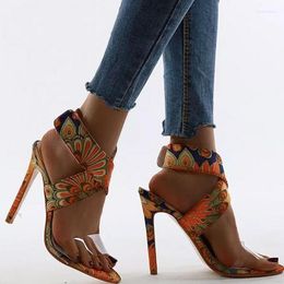 Sexy 2024 7288 Sandals High Heels Transparent Shoes Women Pumps Print Thin Summer Ytmtloy Buckle Strap Sandalia Mujer Jelly Open Toe