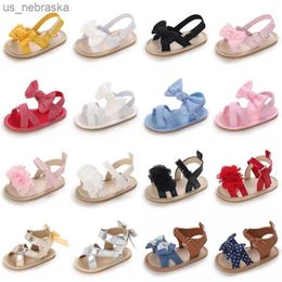 Newborn Baby Boy Girl Shoes Prewalker Toddler Flats Summer Sandal Flower Soft Rubber Sole AntiSlip Crib Shoes First Walker L230518