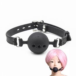 Products 3 Sizes Soft Safety Silicone Open Mouth Gag Ball Bdsm Bondage Slave Ball Gag Erotic Sex Toys For Woman Couples Adult Sex Games