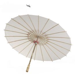 Wedding Celebration Decoration Bamboo Edge Craft Paper Umbrella Diy Handmade Painting Blank Paper Umbrella Ancient Chinese Style Umbrella Decorative Umbrella