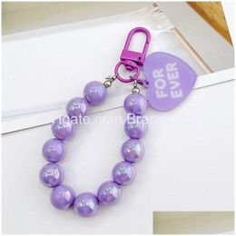 Jewellery Kids Candy Colour Beads Love Heart Keychain Phone Key Ring Charm Gifts Drop Delivery Baby Maternity Accessories Otsai