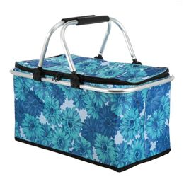 Dinnerware Sets Picnic Folding Basket Large Tote Purse Lunch Bag Portable Insulation Oxford Cloth Insulated Travel