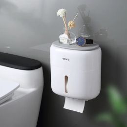 Waterproof Wall Mount Toilet Paper Holder Shelf Toilet Paper Tray Roll Paper Tube Storage Box Creative Tray Tissue Box Home Storage LY151