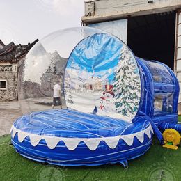 4m di tunnel 2023 Christmas Activities Giant Inflatable Snow Globe With Tunnel Inflatable Balloon X mas Decoration