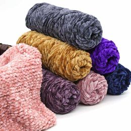 Yarn 100g Chenille felt soft rainbow wool craft yarn block crochet baby knitted thick DIY velvet sweater hat scarf P230601