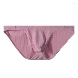 Underpants ANNDAU Low Waist Bikini Sexy Men's Underwear Cotton High Fork Protruding Thin Belt Small Triangle AD7118