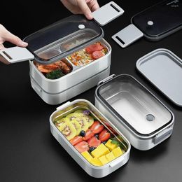 Dinnerware Sets Lunch Container Microwave Safe Double-layered Bento Box Large Capacity BPA Free Grids Storage Outdoor Supplies