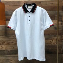 Black white Mens Polos Shirts Short Sleeved Shirt Summer polo T Shirts Italy Designer Quality Cotton Clothes Tees Men Business Casual Work Fashion polo