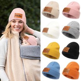 Berets 2023 Korean Cotton Bonnets Hip Hop Cap Skullies Beanies Winter Hats Knitted Hat Parent Kids Warm Female Fashion Mother Baby