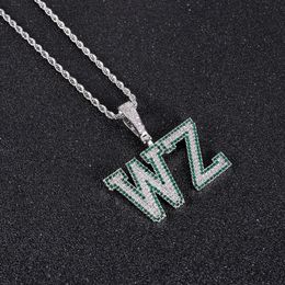New Arrival Custom Name Iced Out Initial Letters Chain Cubic Zirconia Pendant Necklaces Hip Hop Jewellery Gift for Her