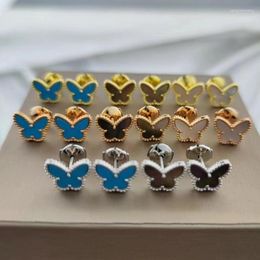 Stud Earrings S925 Sterling Silver Gilded Mini Fritillaria Butterflies European And American High Quality Women Fashion Brand Jewellery