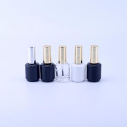 Mirrors 10pcs 15ml Empty Black Nail Polish Bottle &small Brush Nail Art Container Glass Nail Oil Bottles Garrafa