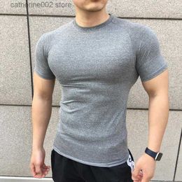 Men's T-Shirts New Men Summer Short Sleeve Fitness T Shirt Running Sport Gym Compression T Shirt Workout Casual High Quality Tops Clothing T230601