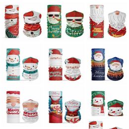 Party Masks Bicycle Seamless Christmas Scarfs Bandanas Headband Neck Cycling Head Scarf Hairnand Turban Mask Outdoor Sports Uvprotec Dhbtv