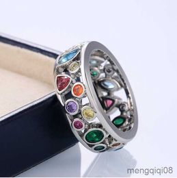 Band Rings exquisite Colourful zircon ring for Women romantic silver-plated Jewellery birthday gift