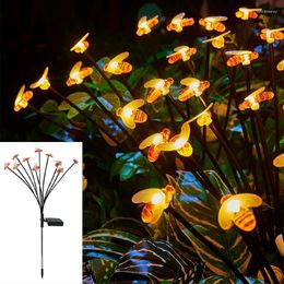 Solar Butterfly Lights Outdoor 6LED Garden Decoration Bee Ball Lawn Light Waterproof Stake For Yard Pathway Patio