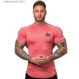 Men's T-Shirts Compression Superelastic Skinny T-shirt Men Gym Fitness Quick Dry Shirt Male Summer Tee Tops Running Sports Training Clothing T230601