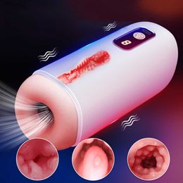 Lifelike Male Blowjob Masturbator Vagina Vibrator Sucking Aircraft Cup Sex Machine Pocket Pusssy Pronunciation Adult For Man Toy L230518