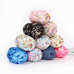 Yarn 100g/ball T-shirt knitted with bulky linen cotton fabric used for crochet ropes baskets wallets carpets free delivery of trapillo P230601