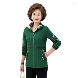 Women's Jackets Mom's Spring And Autumn Casual Coat Women's Western-style Top Fashion Embroidered Trench For Middle-aged Elderly