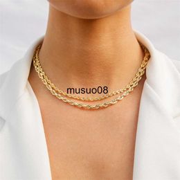 Pendant Necklaces JUJIE 316L Stainless Steel Twisted Rope Chain Necklaces For Women Punk Link Chain Necklace Jewelry Wholesale/Dropshipping J230601