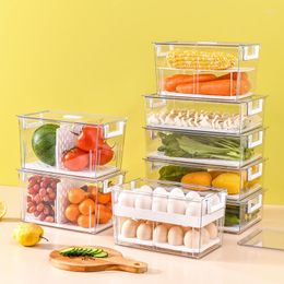 Storage Bottles PET Clear Refrigerator Fresh-keeping Box Food Container Vegetable Fruit Egg Holder Kitchen Cabinet Pantry Organizer