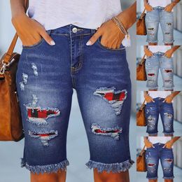 Women's Jeans Women Summer Pant Short Sexy Jean High Waist Slim Hole Business Pants For Bodysuit