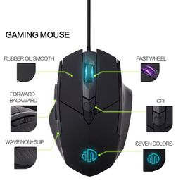 Mice Wired USB Gaming Mouse 6 Button Ergonomic Computer Gamer Mouse RGB Glow Mouse 4000 DPI Optical Mouse For PC Laptop Mute Mouse