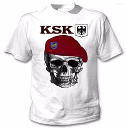 Men's T Shirts 2023 Short Sleeve Men T-Shirt Clothing Plus Size GERMAN SPECIAL FORCES WHITE Button Up