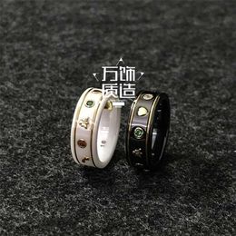 60% off designer Jewellery bracelet necklace black-and-white ceramic sign 18K bee planet couple ring
