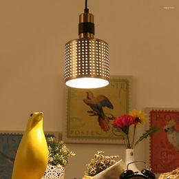Pendant Lamps Nordic Led Crystal Iron Vintage Lamp Light Ceiling Deco Maison Decoration Bulb Chandelier Lighting