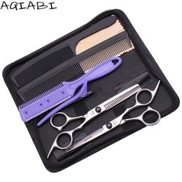 Tools Barber Scissors Set 5.5" 6'' AQIABI Japan Steel Thinning Shears Hair Cutting Scissors Hair Scissors Hairdressing Scissors A1001
