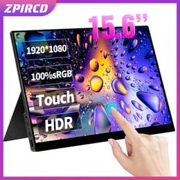 Monitors 15.6 Inch 1080P Touchscreen Portable Monitor FHD 1920x1080 HDR 100%sRGB Ultralight Display IPS Gaming Screen For Mac Phone PS4/5