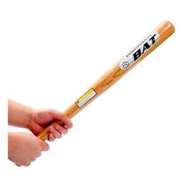 Other Sporting Goods 54cm Natural Solid Wooden Baseball Bat Hard Wood Softball Bat Car Home Outdoor Sports Self-Defense Professional Baseball Stick 230531