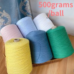 Yarn 500g/ball 8# 2ply DIY Colour fine lace crochet cotton yarn hand knitted silk thread sewing machine production line large ball P230601