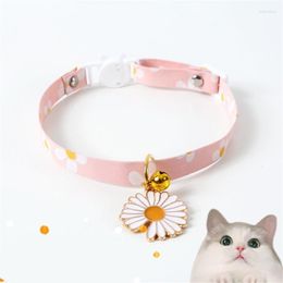 Dog Collars Cute Daisy Flower Pet Cat Adjustable Safety Breakaway Puppy Chihuahua Collar Kitten Necklace Accessories