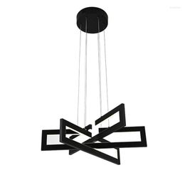Pendant Lamps # Multi-rectangular LED Chandelier Lamp Electroplating Square Hook Hanging