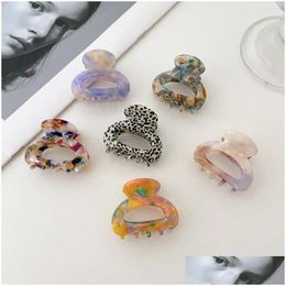 Clamps Sweet Mini Acetate Hair Clip For Women Girls Claw Chic Barrettes Crab Hairpins Styling Fashion Accessories Drop Delivery Jewe Dhzgb