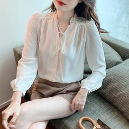 Women's Blouses Make Spot Spring Women Long Sleeve Shirt Is White With Snow Spins Unlined Upper Garment Temperament Of French Coat