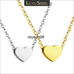 Pendant Necklaces LUXUSTEEL Simple Small Tiny Moon Star Heart Pendant Necklace For Women Girls Kids Stainless Steel Hypoallergenic Delicate Choker J230601