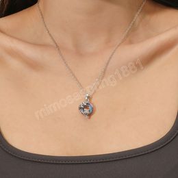 Purple Crystal Pendant Necklace Women Light Luxury Punk Grunge Clavicle Chain Fashion Valentine's Day Gifts