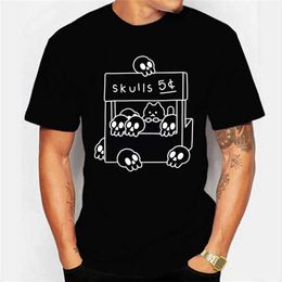 Men's T-Shirts Skull Print Unisex Cotton Gothic Short Sleeve Women's Summer Extra Large Vintage T-shirt P230601