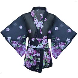 Ethnic Clothing Sexy Lingerie Hollowed Out Garment Japanese Kimono Female Uniform Temptation Set Student Performance Costume Womens Dress