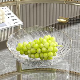 Plates Luxury Transparent Table For Serving Dinnerware Fruit Plate Household Living Room Snack Dried Dish Tableware