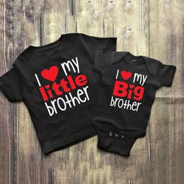 Family Matching Outfits Shirts Sibling Set of 2 I Love My Big Brother Little Baby Shower Gifts 230601