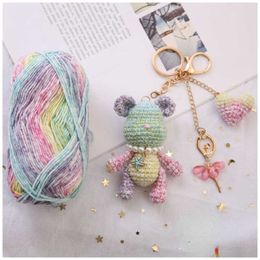 Yarn Milk cotton yarn Colour hand crochet rainbow spray point wool knitting baby sweater cake line 40G 128meter P230601