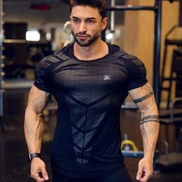 Men's T-Shirts Compression Quick dry T-shirt Men Running Sport T-shirt Skinny Short sleeve Shirt Male Fitness Bodybuilding Workout Gyms T-shirt T230601