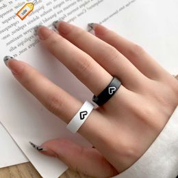 Fashion Pink Love Heart Luminous Couple Ring For Women Men Retro Glow In Dark Silver Colour Adjustable Finger Rings Jewellery Gift